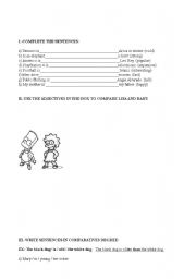 English Worksheet: comparatives