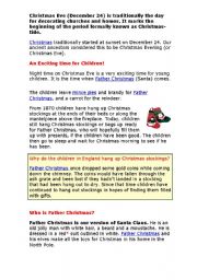English Worksheet: Some information about Christmas 