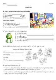 English Worksheet: written test-elementary (children)