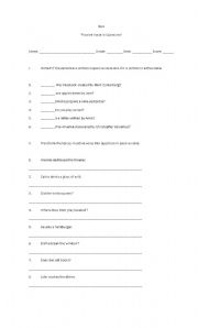 English worksheet: Passive voice in questions