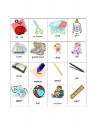 English worksheet: phonics / first words Bingo