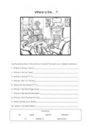 English Worksheet: Where is the...?