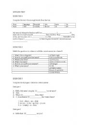 English worksheet: English test