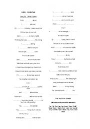 English Worksheet: I will survive