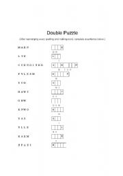 English Worksheet: Double Puzzle