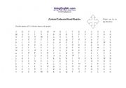 English Worksheet: colours word puzzle