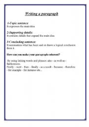 English worksheets: How to write a paragraph