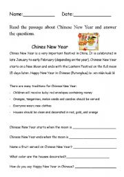 chinese new year comprehension esl worksheet by bleue77