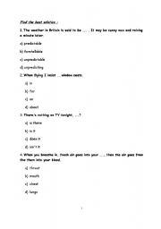 English Worksheet: Vocabulary test