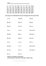 English Worksheet: number puzzle