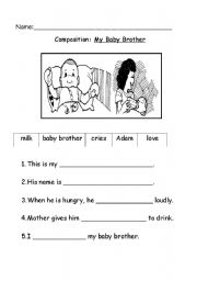 English Worksheet: My Baby Brother Composition
