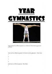 English worksheet: Year Gymnastics