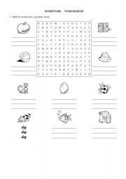 English Worksheet: Toys - wordsearch and writing
