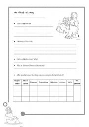 English Worksheet: a story form