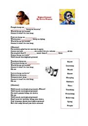 English Worksheet: Higher Ground By Stevie Wonder