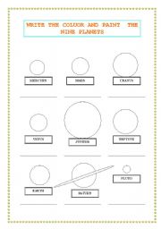English worksheets: The planets, Activity