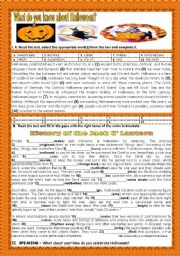 WHAT DO YOU KNOW ABOUT HALLOWEEN? - ESL worksheet by teresapr
