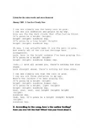 English Worksheet: Jimmy Cliff - I Can See Clearly Now 
