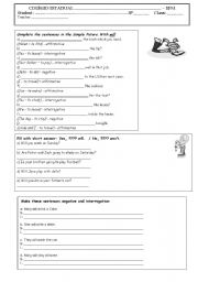 English Worksheet: The future with WILL