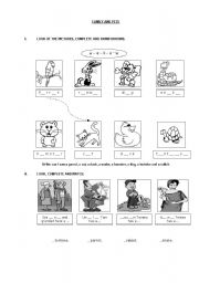 English Worksheet: FAMILY AND PETS