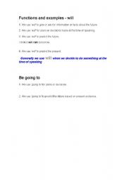 English Worksheet: will going to