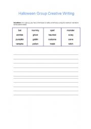 English Worksheet: Halloween  Writing