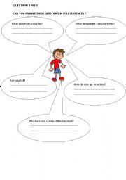 English worksheet: question time