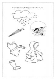 English worksheets: clothes for the rain..