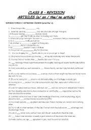 English Worksheet: ARTICLES