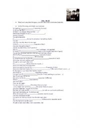 English Worksheet: let`s sing a song- one by U2