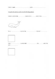 English Worksheet: describing animals.