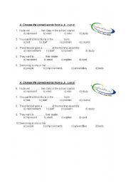 English Worksheet: vocabulary multible choice