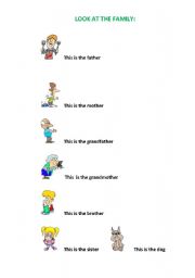 English Worksheet: Look at the family