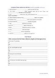 English Worksheet: Revision worksheet