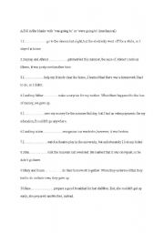 English Worksheet: the practices of was/were going to