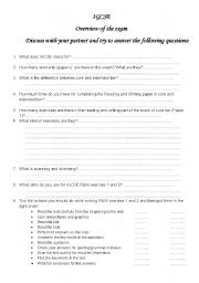 English Worksheet: Introduction to the structure of IGCSE exam