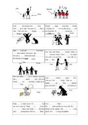 English Worksheet: Fill in the gaps. (be, have got, pronouns, possessives)