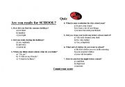 English Worksheet: Are you ready to school?