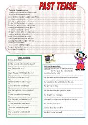 Past Tense - Negation, Short Answer and Question - ESL worksheet by mcamca