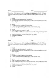 English worksheet: A Chair for my Mother vocabulary Sheet