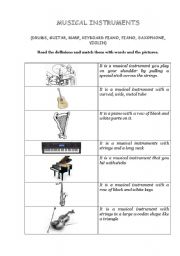 English worksheet: Musical Instruments