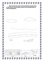 English Worksheet: means of transportation