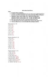 English worksheet: Subtraction Board Races