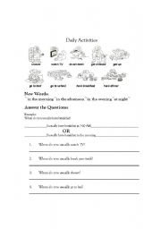 English Worksheet: Daily activity