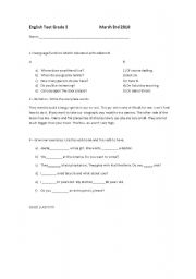 English worksheet: Kids test