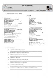 English Worksheet: lyrics by U2 