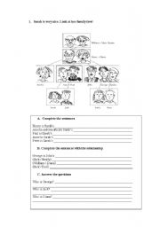 English Worksheet: Family Vocabulary