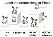 English Worksheet: Label the Prepositions of the place
