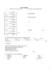 English worksheet: test paper initial