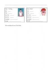 English Worksheet: Make an ID card for yourself or your friend